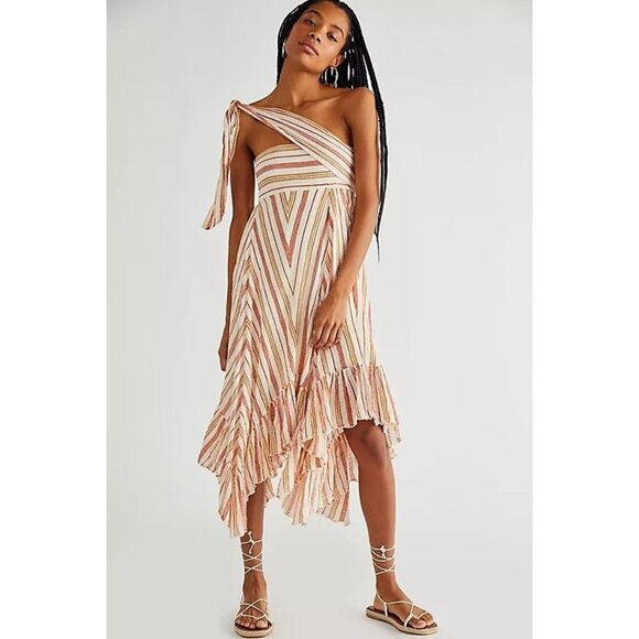 Free People Giselle Ivory Striped Convertible Skirt Dress - Size XS - Picture 7 of 8
